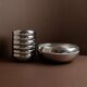Set of 7 silver stainless steel bowls Space Age vintage Italian design stackable and elegant