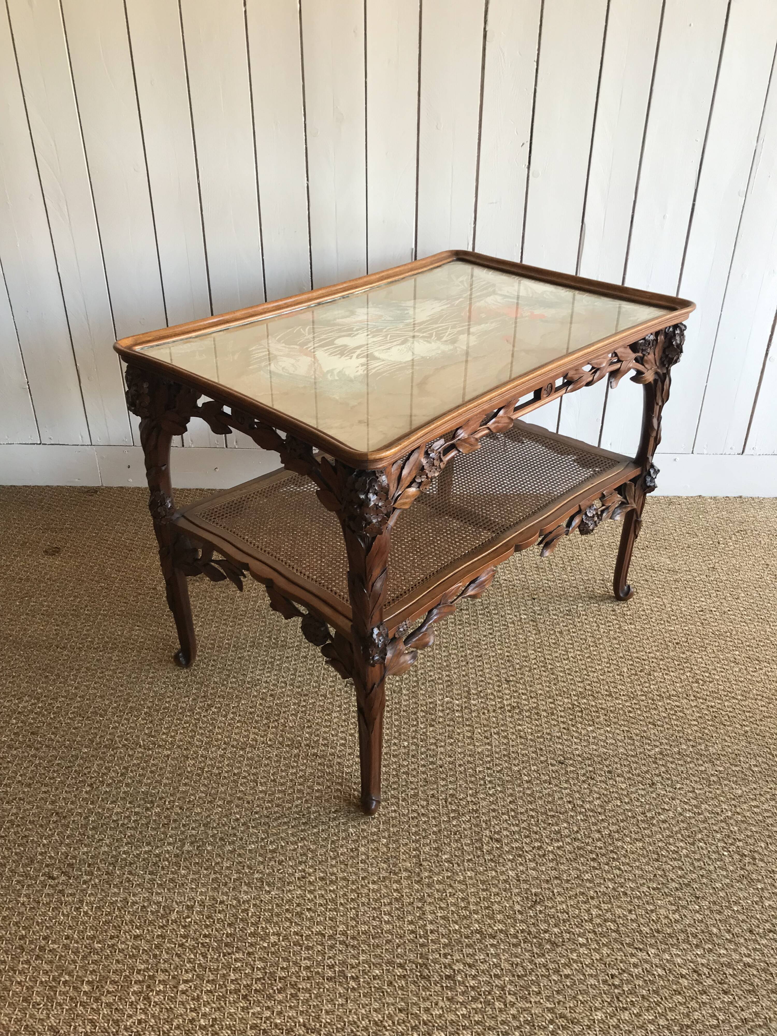 Art Nouveau service table in the style of Majorelle.