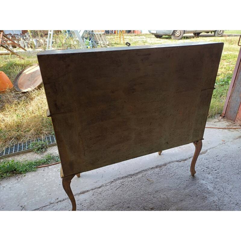 Chest of drawers with 2 drawers, secretary in gilded wood.