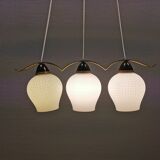 Old chandelier/hanging lamp with three light sources. Danish, design