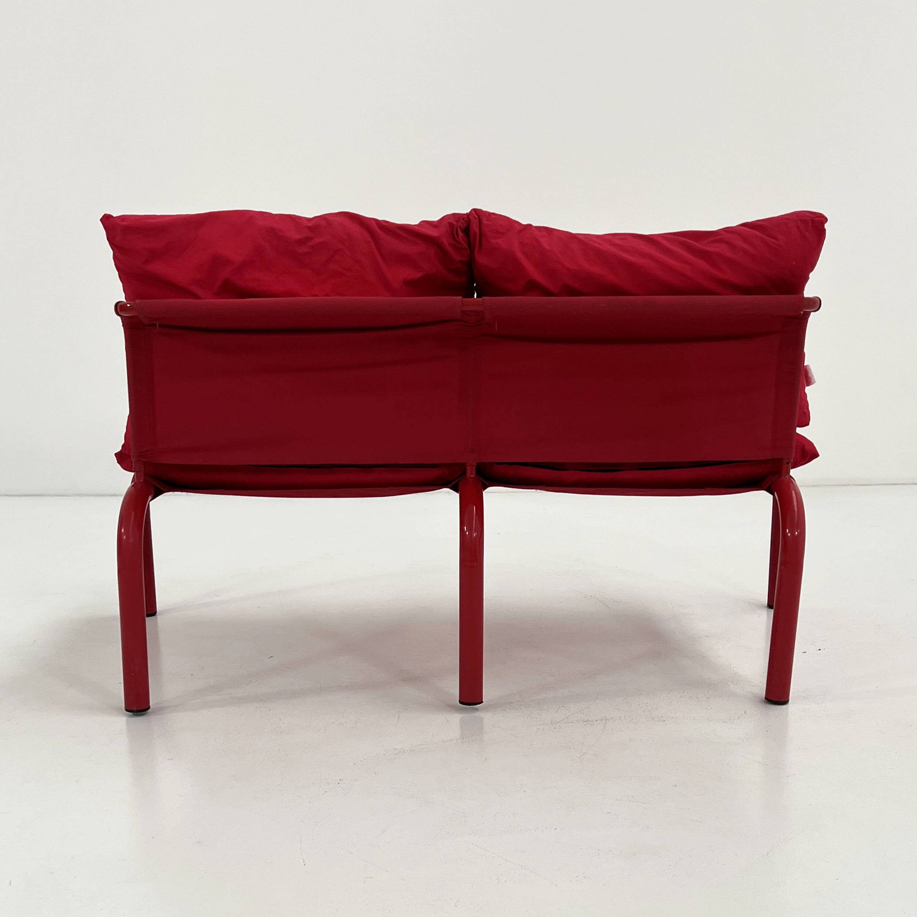 Sofa Tubulaire Rouge de Thalia & Co, 1980