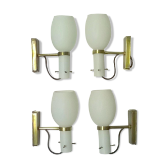 Set of 4 wall lights 1950