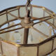 Hanging lamp in brass and mother-of-pearl