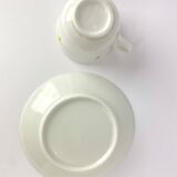 Vintage Mismatched Set of 6 Porcelain Cups and 5 Saucers - Gold