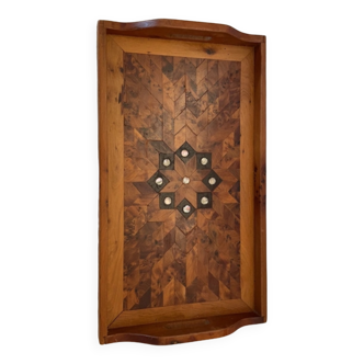 Plateau marqueterie et nacre