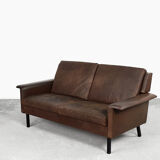 Canapé 2 places vintage moderne en cuir marron 3330 par Arne Vodder pour Fritz Hansen