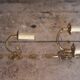 Pair of Empire style bronze wall lights, bronze wall light with palmette and swan neck.