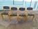 Set of 4 chairs in blond wood and gray fabric - vintage