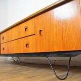 Scandinavian low teak and metal sideboard