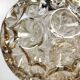1970s Vintage English Dimpled Amber / Topaz Gold Glass Pendant Lamp