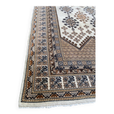 Large Persian rug beige brown wool knotted handmade 250x350cm