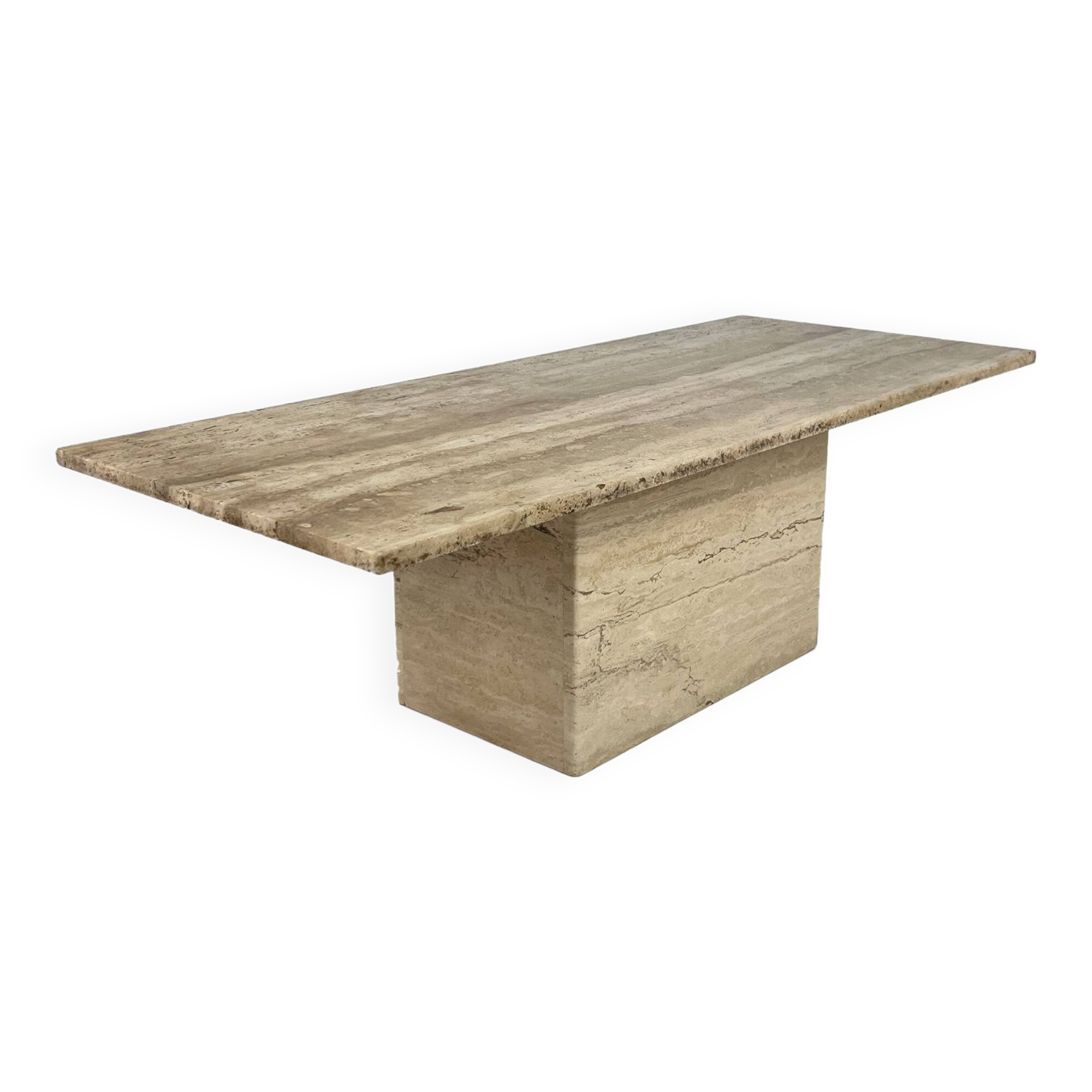 Vintage Italian Travertine Coffee Table, 1970s