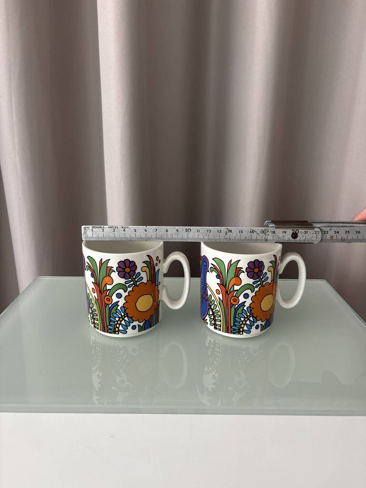 Pair of Villeroy & Boch Acapulco Mugs | 1970s Floral Design