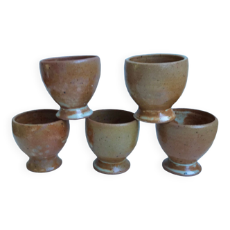 Set of 5 stoneware shells handcrafted 60s-70s