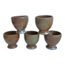 Set of 5 stoneware shells handcrafted 60s-70s