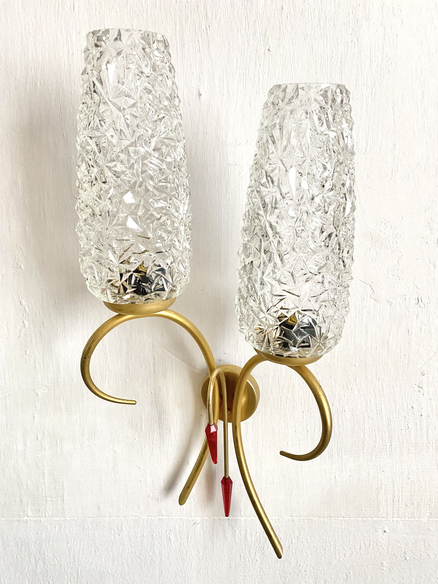 Paire d'appliques double design années 60