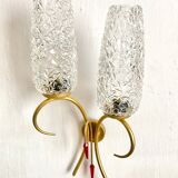 Pair of double design wall lamps 60s
