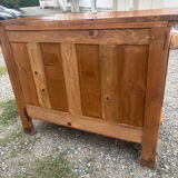 Restoration period walnut chest of drawers with a scroll handle