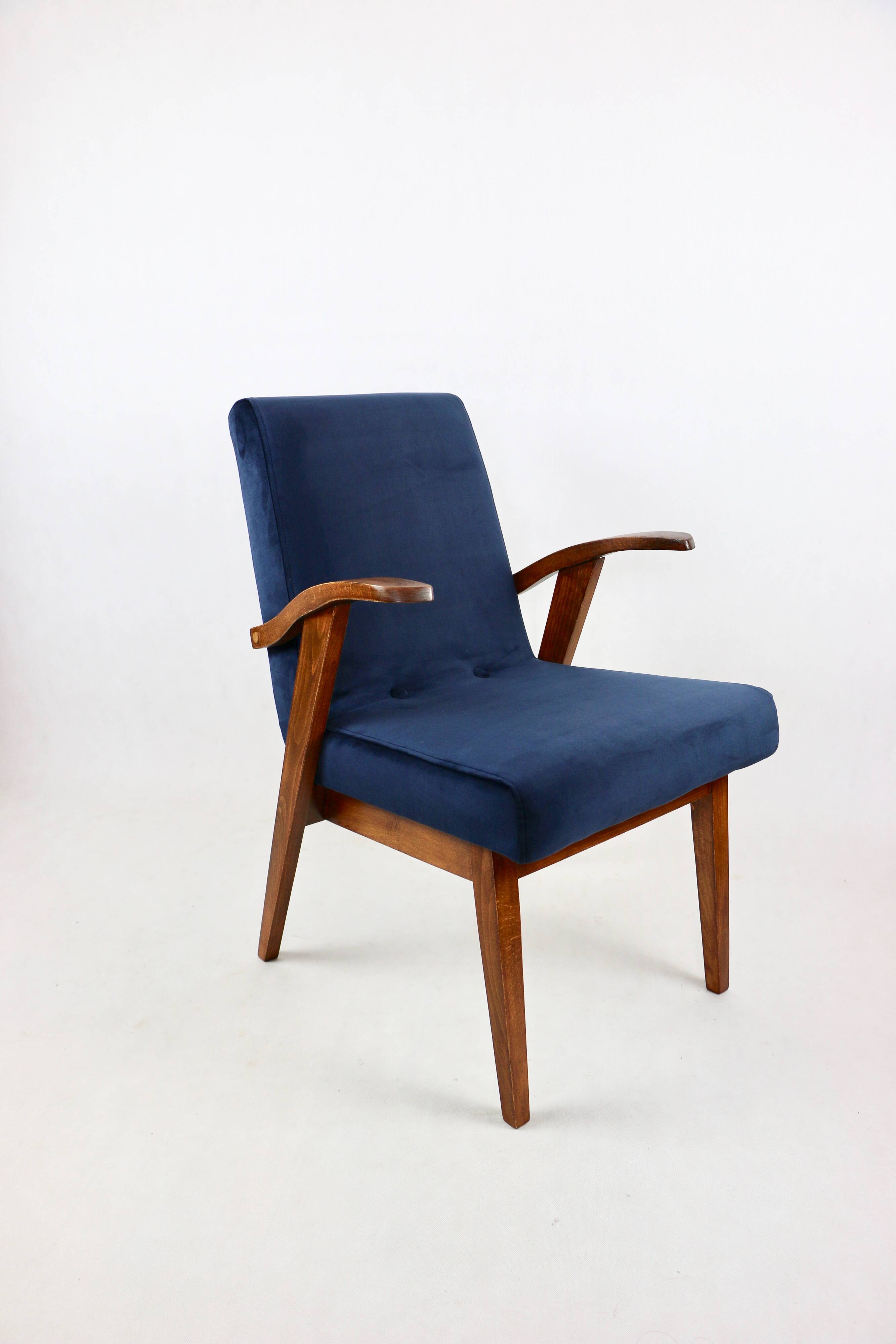 Vintage armchair 300-123, design by M. Puchała navy blue - set of 2 pieces