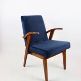 Vintage armchair 300-123, design by M. Puchała navy blue - set of 2 pieces