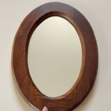 Vintage oval wooden mirror