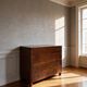 Italian art deco burl walnut chest of drawers, 1850s.