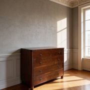 Commode en noyer burl art déco italien, années 1850.