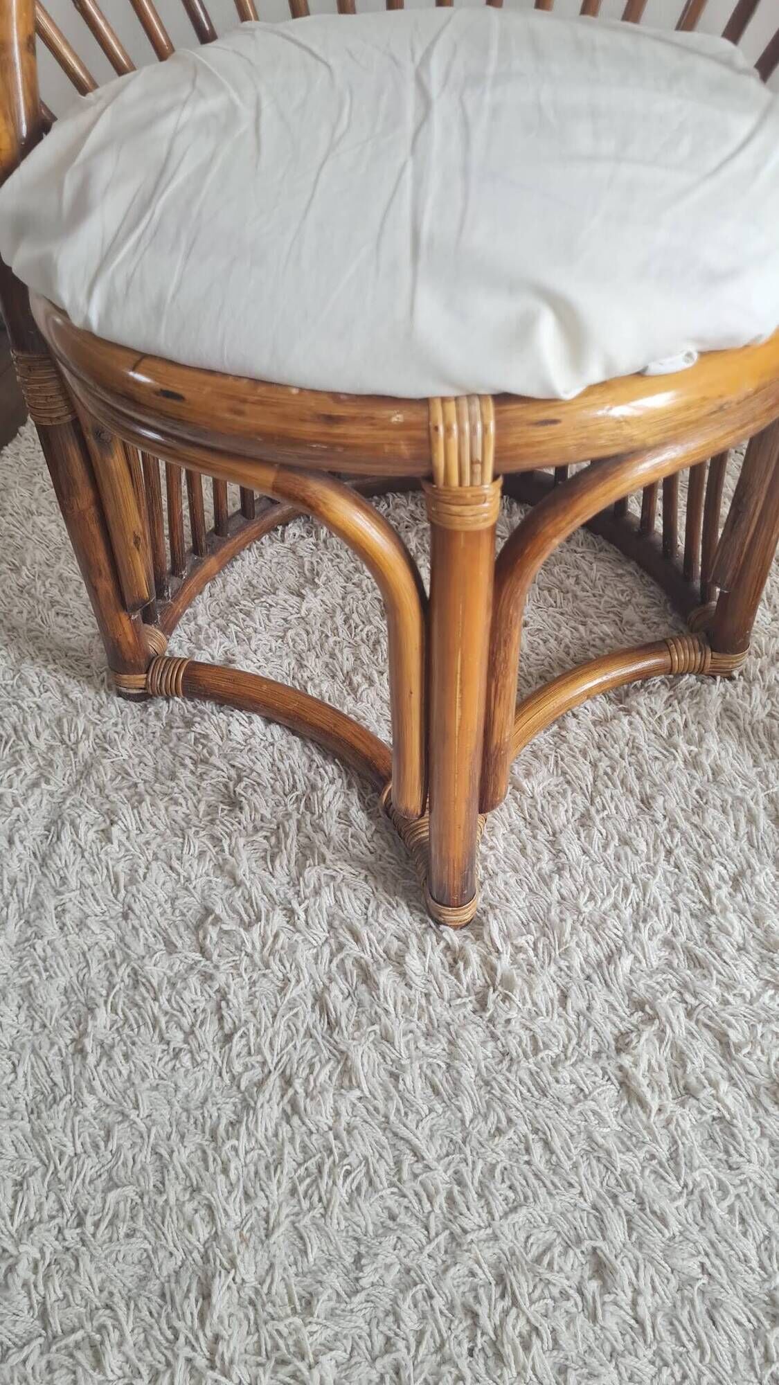 Pair of vintage rattan armchairs circa the 1960s.