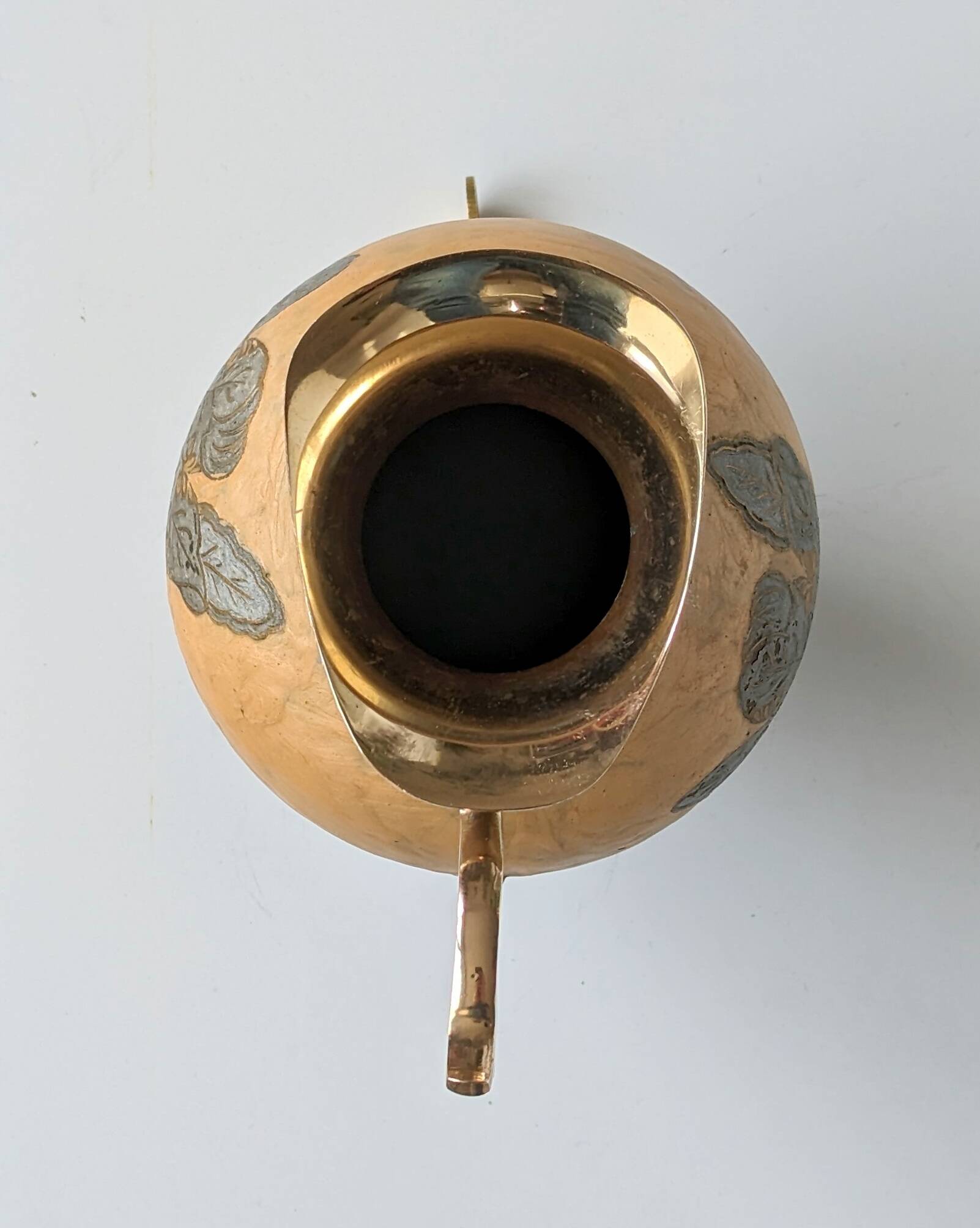 Pitcher, Hand painted brass jug