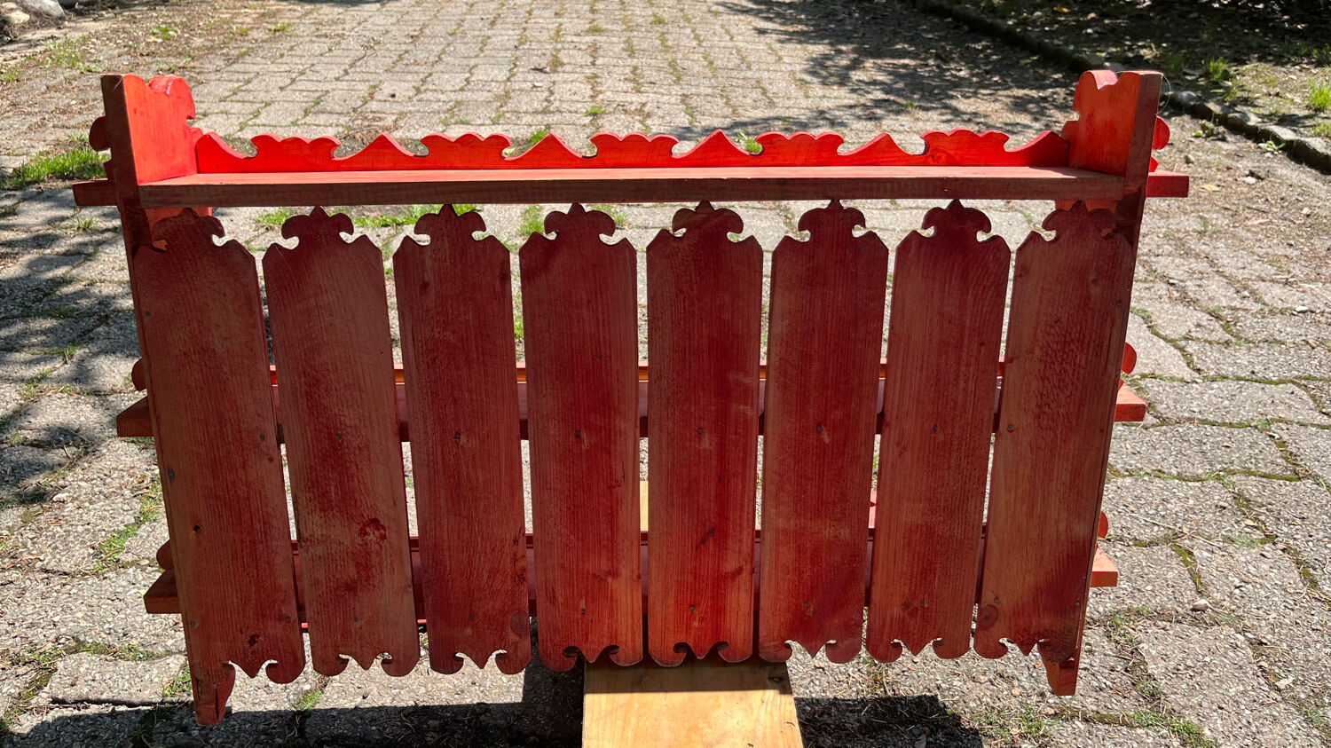 Vintage painted wood shelf