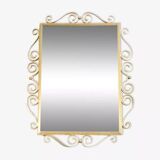 Miroir laiton doré 50s. Vintage. Hollywood Regency