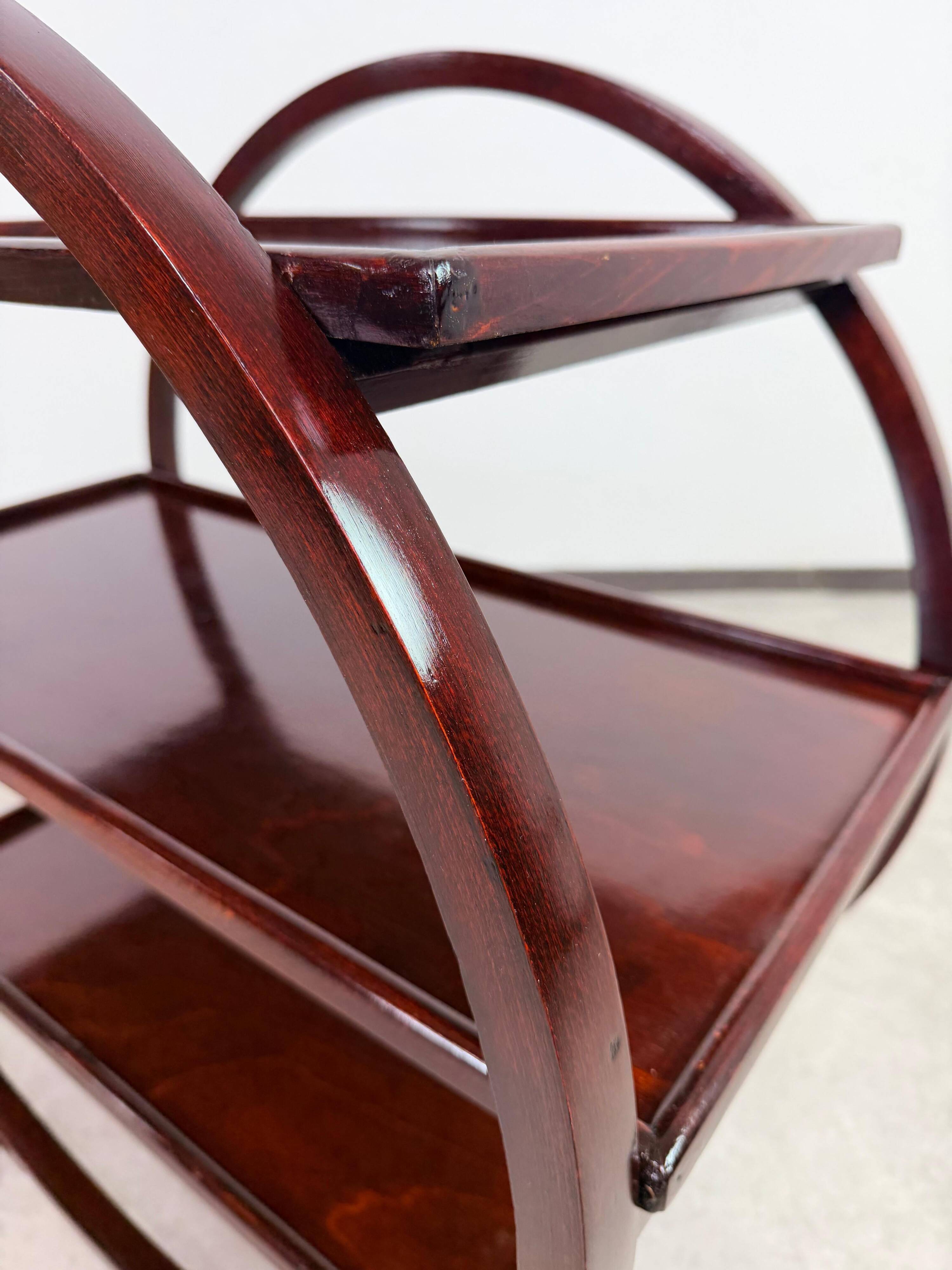 Art Deco service trolley no. 1157 by Thonet Debrecen