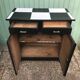 Former Parisian Wood Black Buffet - Plateau Damier Noir - White Vintage