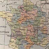 Old map of political and administrative France - 1900