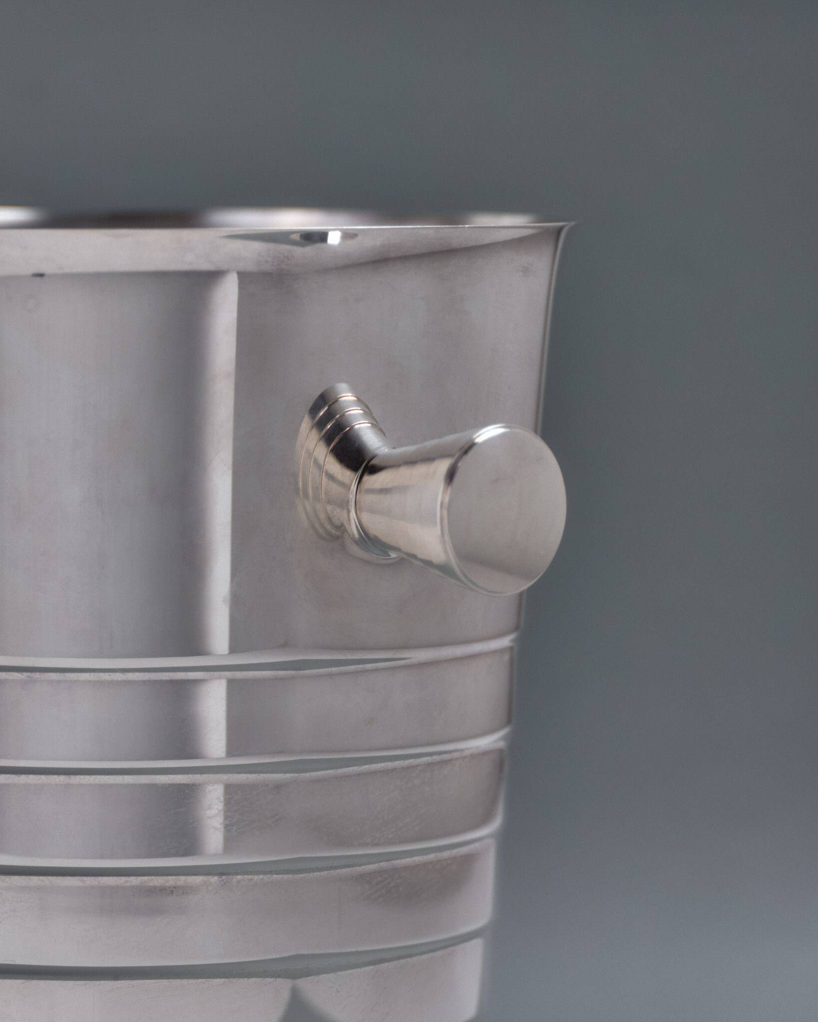 Christofle champagne bucket, silver-plated metal, Art Deco