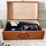 Wine crate wooden box with lid