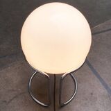 Vintage globe floor lamp in glass and chrome from the space age.