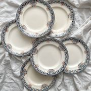 6 assiettes plates terre de fer « Diderot » Longwy