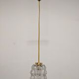 Vintage pendant lamp in molded glass and brass