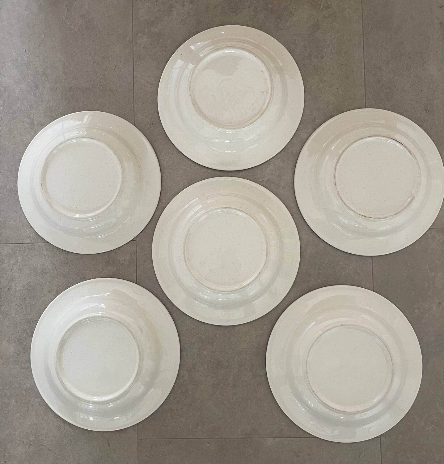 6 earthenware soup plates