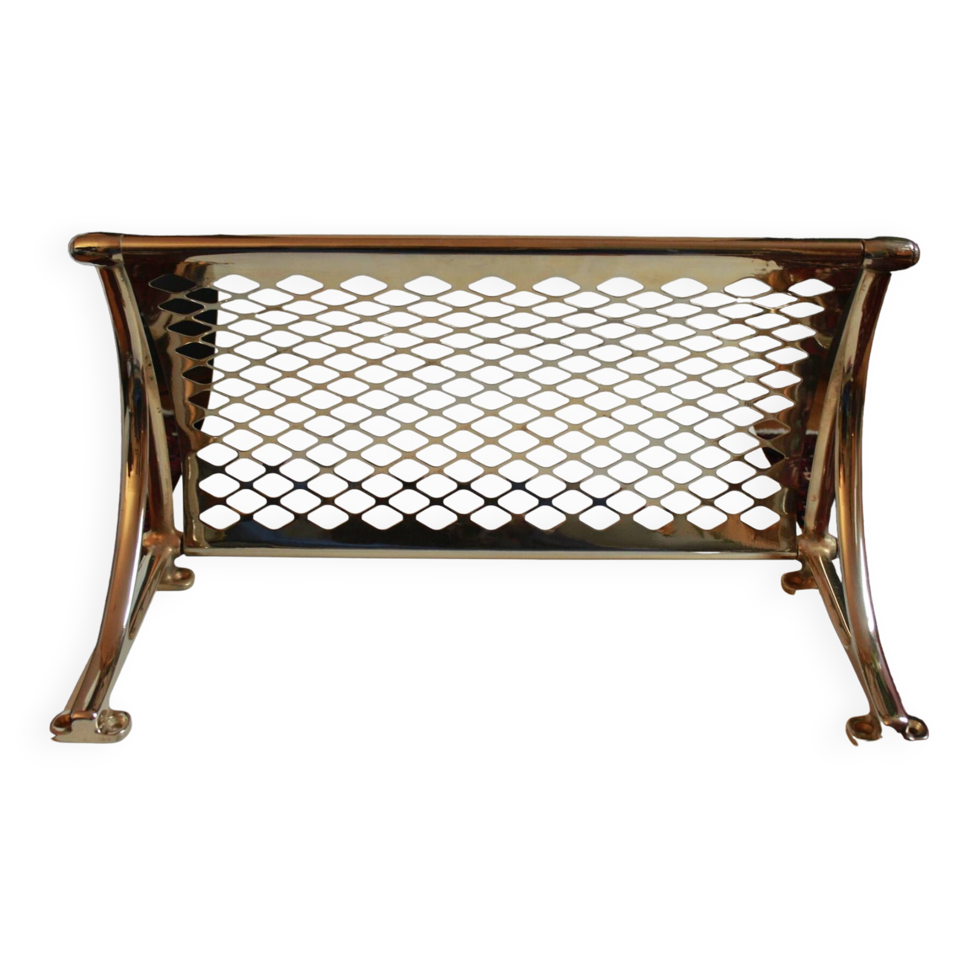 Old brass train luggage rack