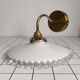 Opaline glass and brass wall light