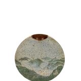 Pierre Devie, Mid-century modern green ceramic solifleur vase, France 1980