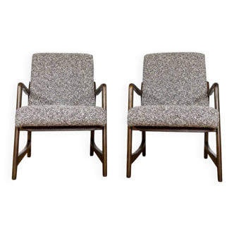 Pair of model 364 armchairs in kvadrat by barbara fenrych węcławska, 1960s