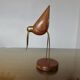 Scandinavian heron in teak and brass 1970