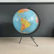 Vintage terrestrial globe Girard and Barrère - 1950s-60s - string base - Ref 1153