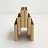 Cream magazine rack by Giotto Stoppino for Kartell, 1970