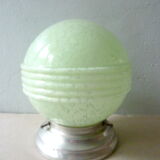 Ceiling light with green marbled opaline globe