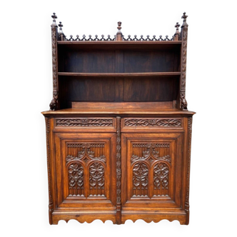 Gothic walnut sideboard / dresser