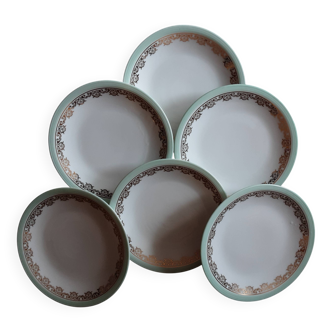 Set of 6 R T M Paris dessert plates